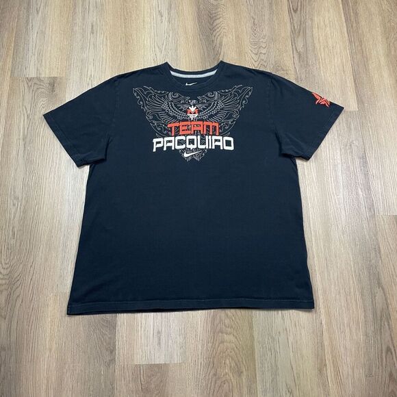 Manny Pacquiao Shirt Mens 2XL Black Nike Boxing Team Pacquiao Tribal San Fran - Picture 1 of 10